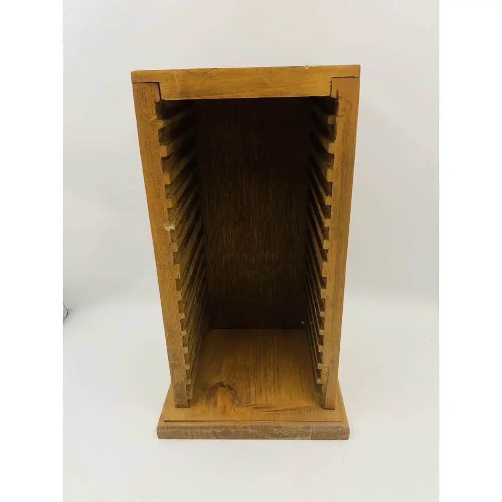 Vintage wooden CD rack for Holds 15 discs